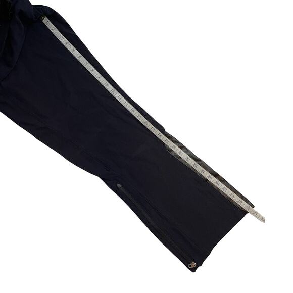 Athleta Casual Athletic Pants Jet Black with Faux Leather Trim Size 12 - Picture 9 of 12